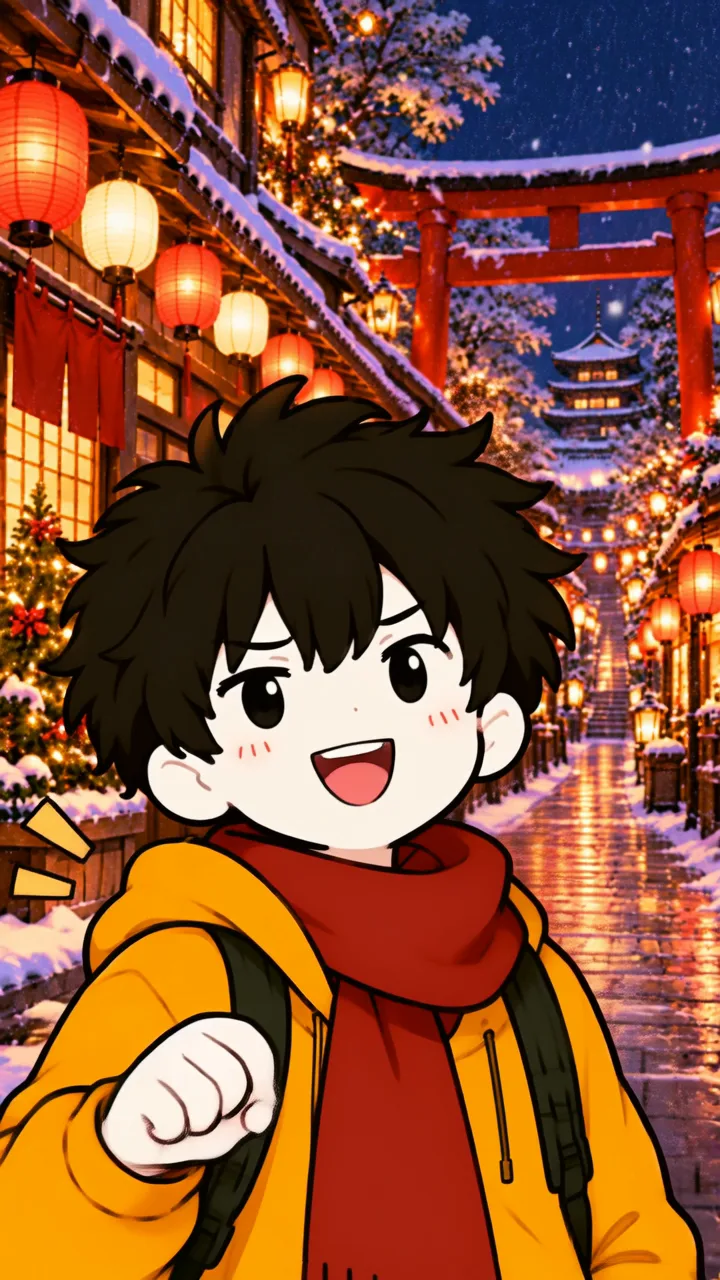 HOP in snowy Japan, a frame from the ScarfHop short